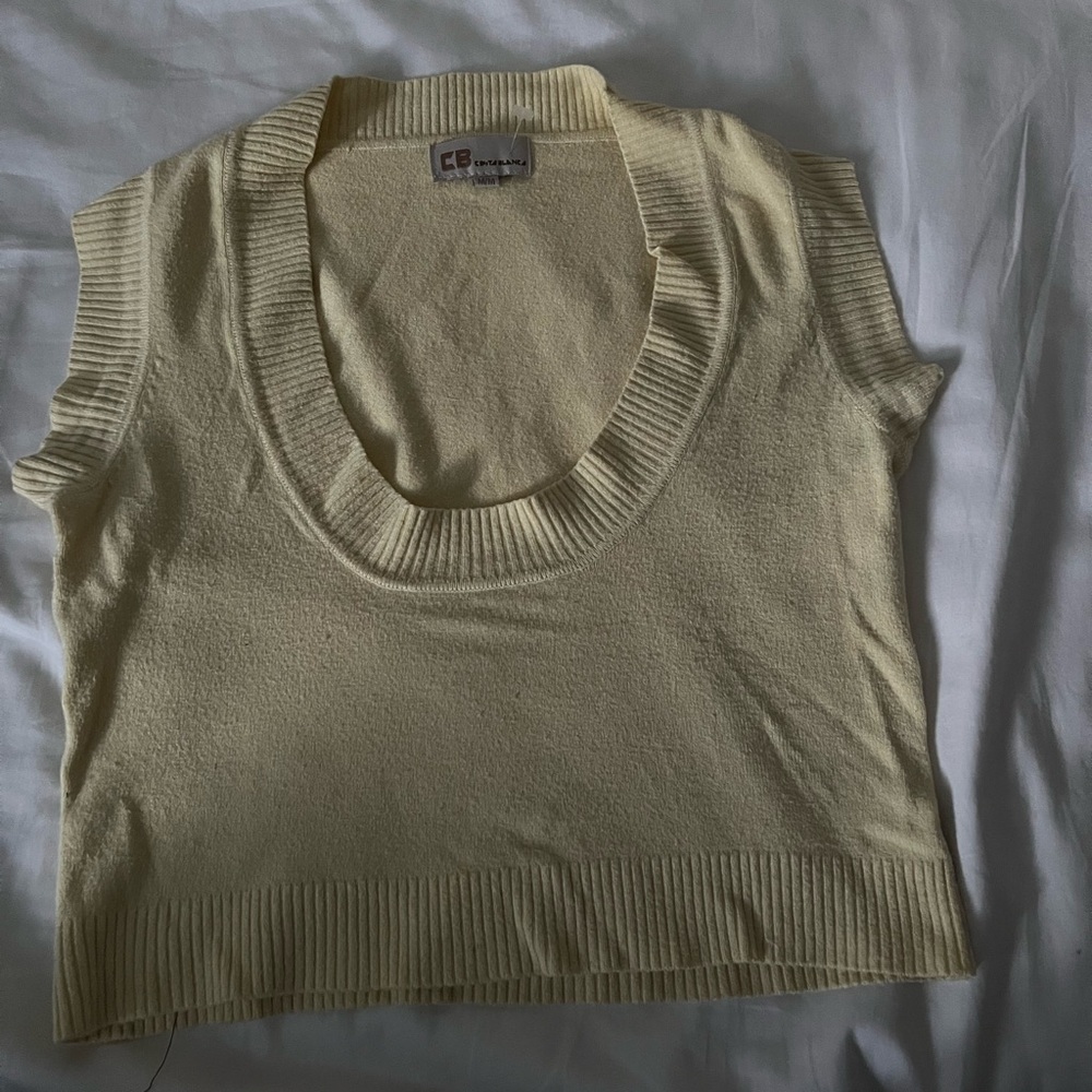 Yellow Sleeveless Knit Top